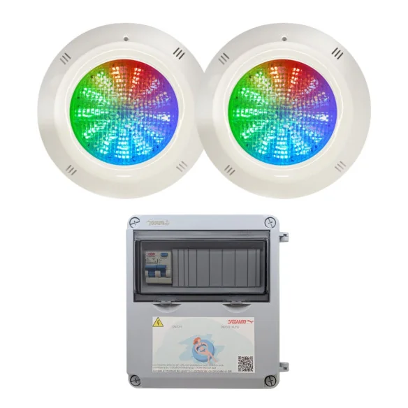 Pack 2 LED RGBW 5 fils 35W avec Transformateur 100W