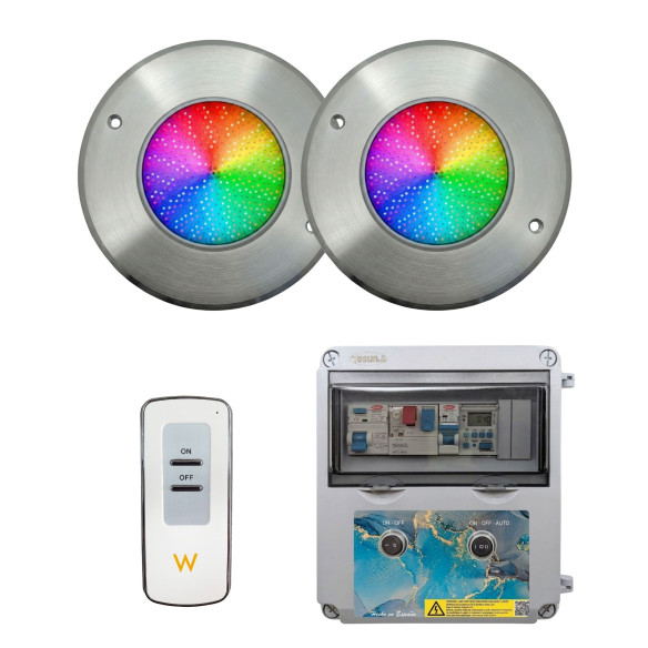 Swim Home 12V LED Pool Floodlights with Electrical Control Panel