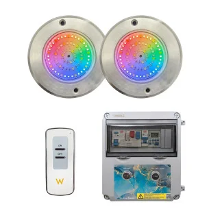 Swim Home 12V LED Pool Floodlights with Electrical Control Panel