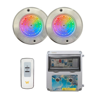 Swim Home Projecteurs de piscine à LED 12V avec panneau de commande électrique