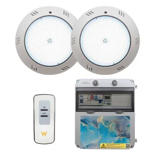 Pack 2 Focos LED Blanco frío 35W 12V AC con Cuadro Eléctrico