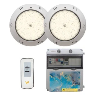 Pack 2 Focos LED Blanco cálido 35W 12V AC con Cuadro Eléctrico