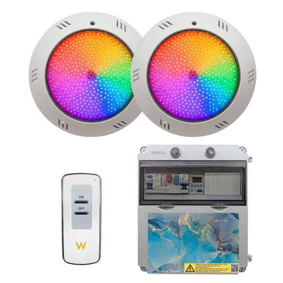 Swim Home 12V LED Pool Floodlights with Electrical Control Panel