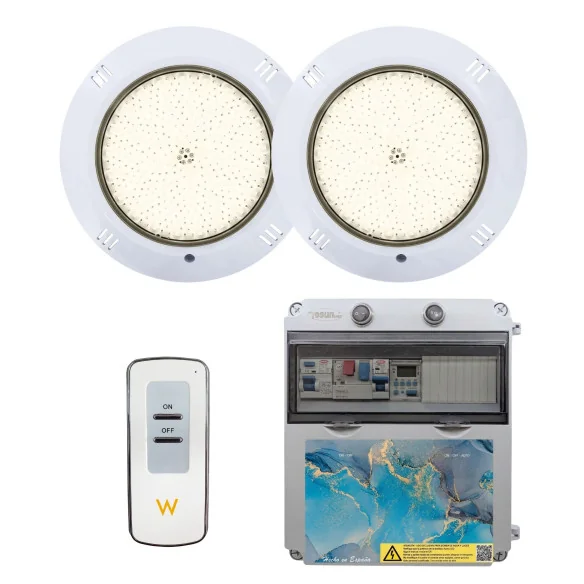 Pack 2 Focos LED Blanco Cálido 3000k 12V AC con Cuadro Eléctrico