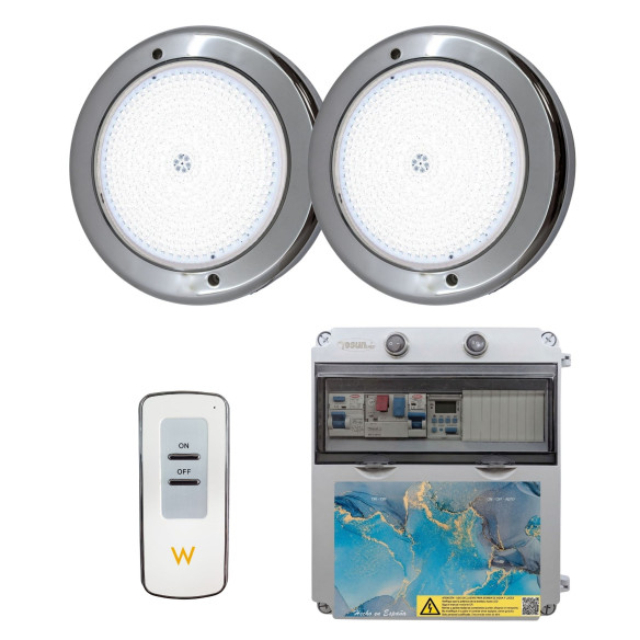 Swim Home 12V LED Pool Floodlights with Electrical Control Panel