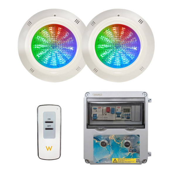 Swim Home 12V LED Pool Floodlights with Electrical Control Panel