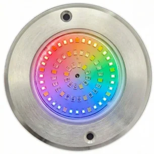 Projetor LED RGB ON/OFF Aço Inoxidável 11CM ø 6W + Controlo + Transformador 2