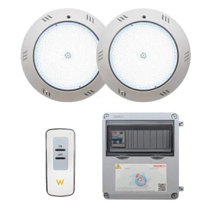 Pack 2 Focos LED Blanco Frío ON/OFF + Transformador 100W 12AC