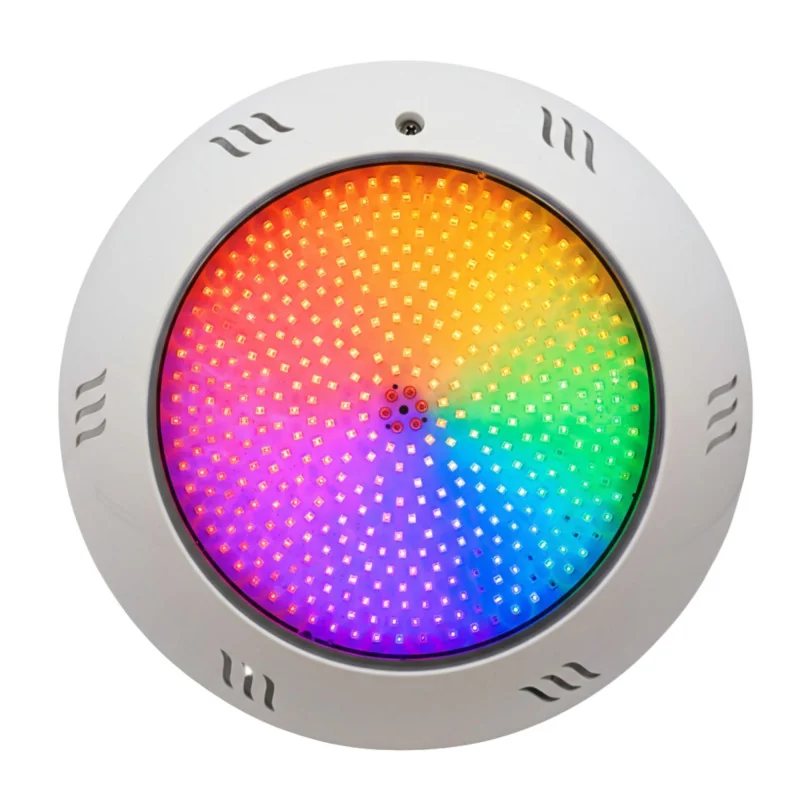 2 projectores LED brancos com transformador e controlo remoto para piscina