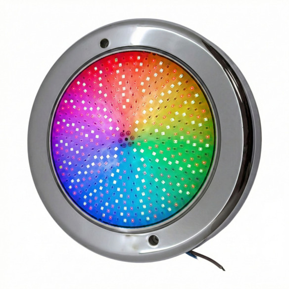 2 projectores LED brancos com transformador e controlo remoto para piscina