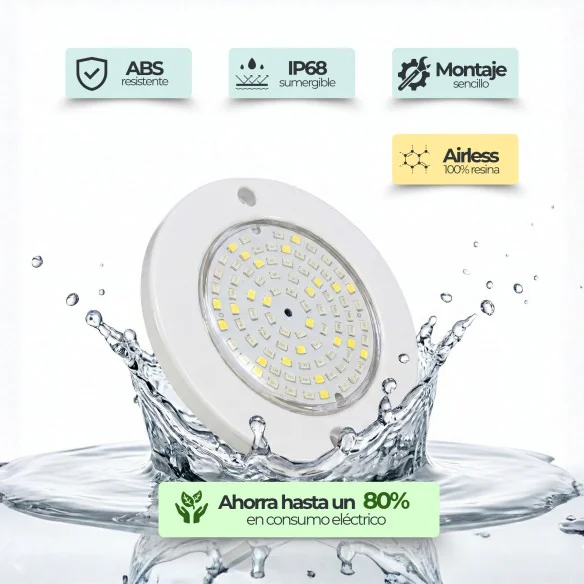 6W Surface LED Pool Light RGB + White 12V AC | Ultrathin ABS