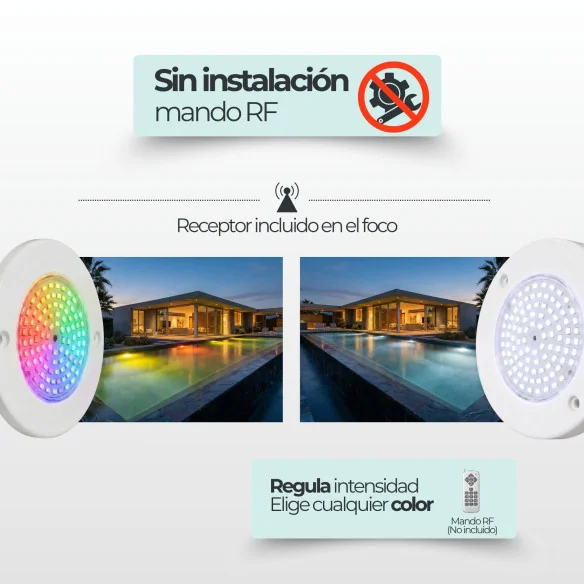 Projecteur LED Piscine 6W 12V AC | Blanc + RGB | ABS