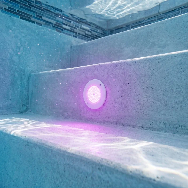Mini Foco LED para Piscina de Acero RGBW con Cable 2 hilos