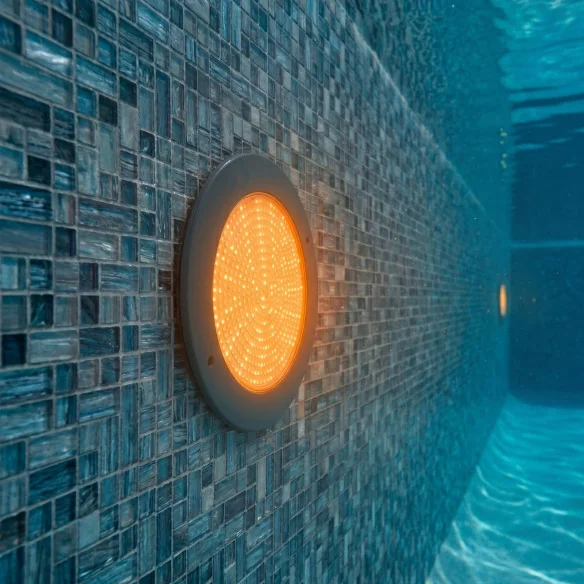 Foco LED Superfície Piscina 35W 12V AC RGB+W Ultrathin Black