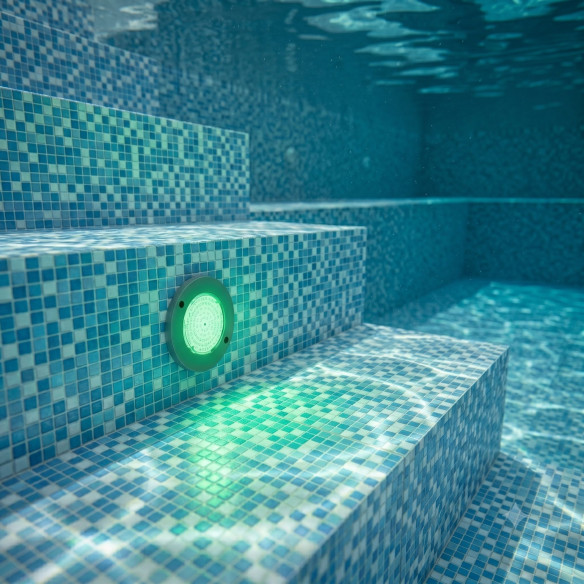 Mini Foco LED para Piscina de Acero RGBW con Cable 2 hilos