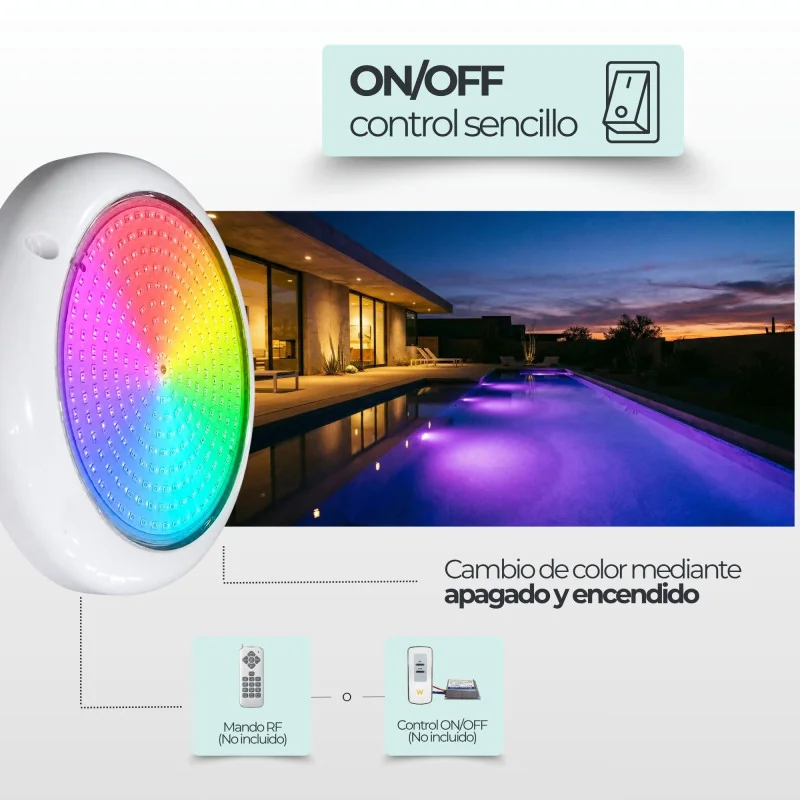 Foco de superficie LED RGB 35W de superficie para piscina salada