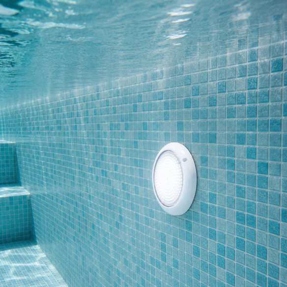 Surface-Mounted LED Pool Light | 15W 12V AC | Cool White 6000K ON/OFF | Premium White Range