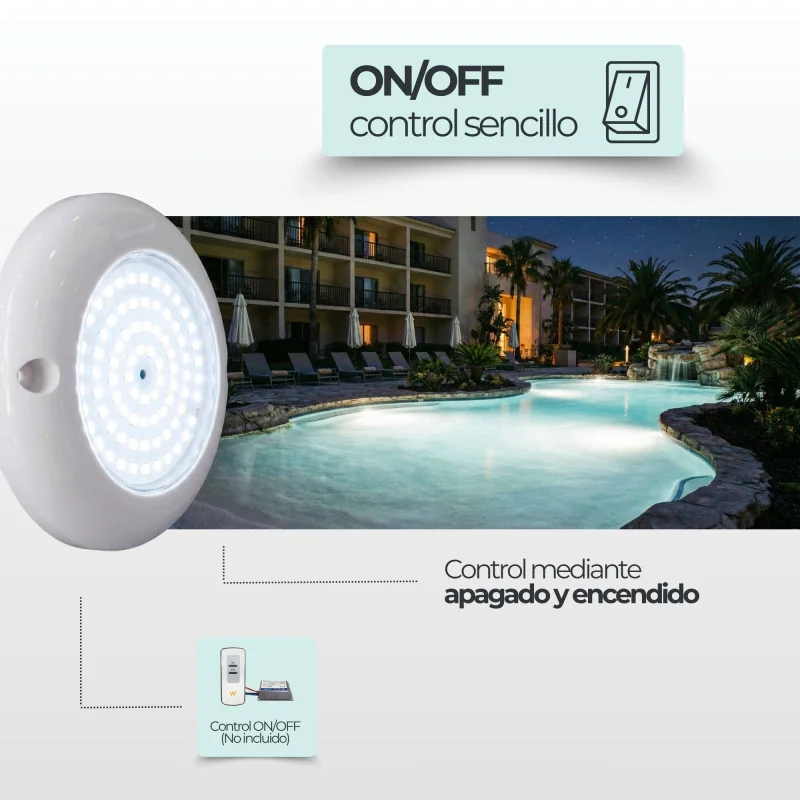 Projecteur Mini LED Piscine Surface 6W 12V AC Blanc Froid 6000K