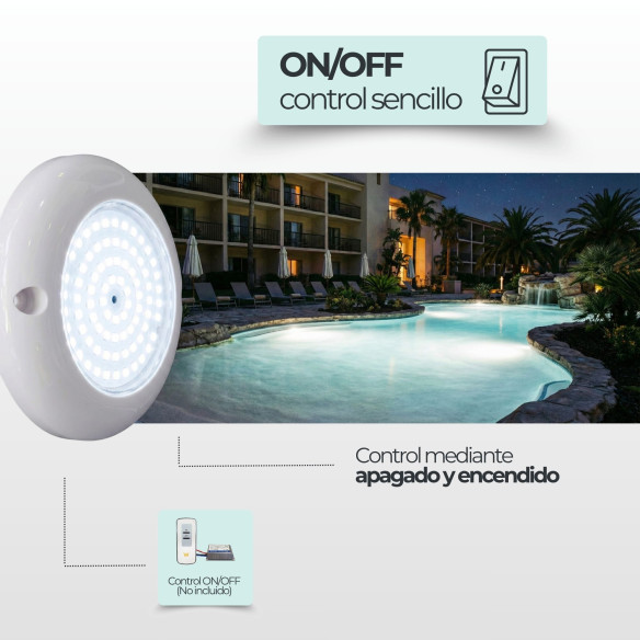 Surface Mount LED Pool Light 6W 12V AC Cool White Ø105 mm