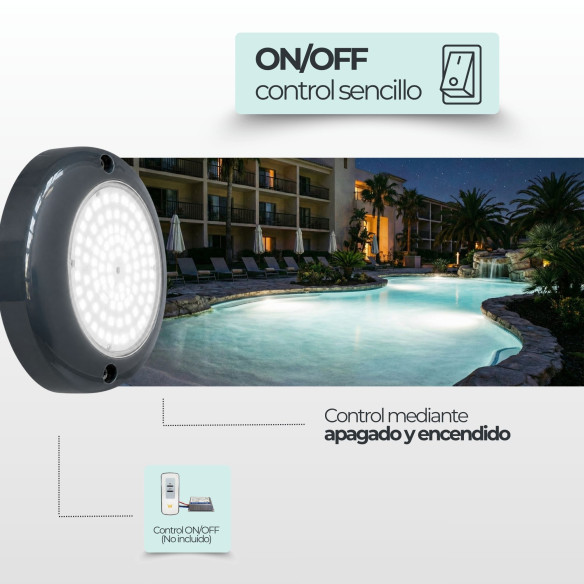 Mini Projecteur LED Piscine Surface 6W 12V AC Blanc Froid 6000K