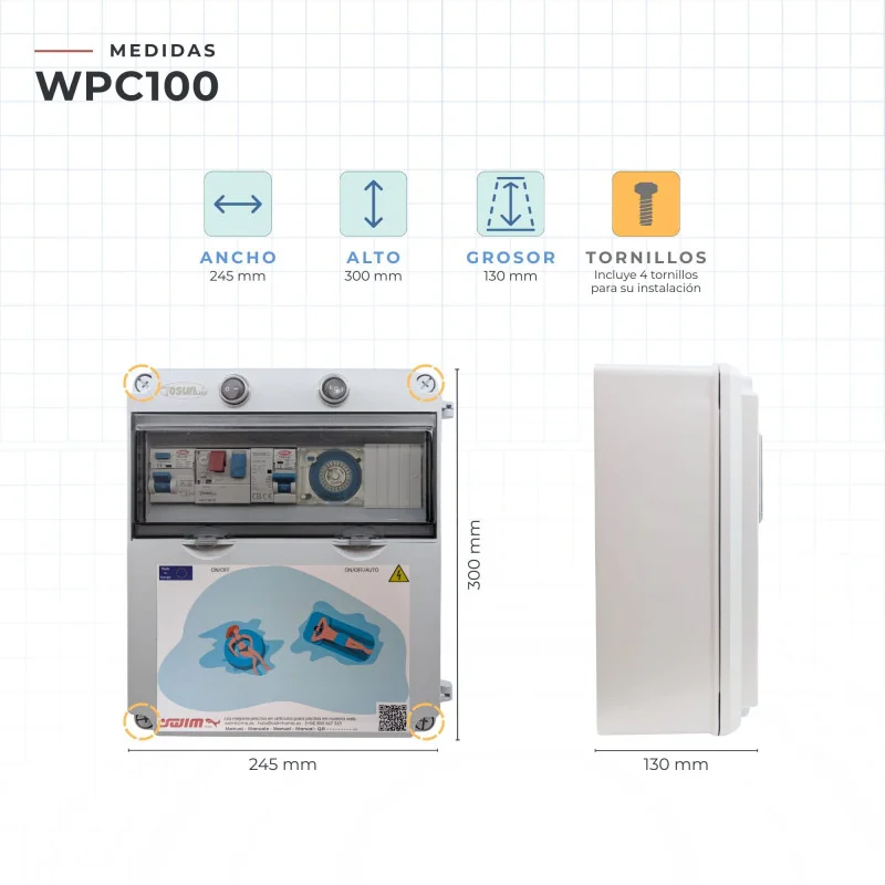 Cuadro para Piscina con Transformador y Contactor para Motor