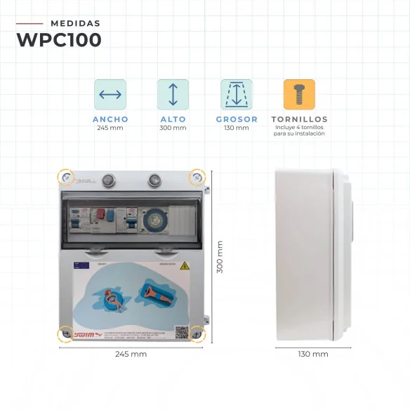 Cuadro para Piscina con Transformador y Contactor para Motor