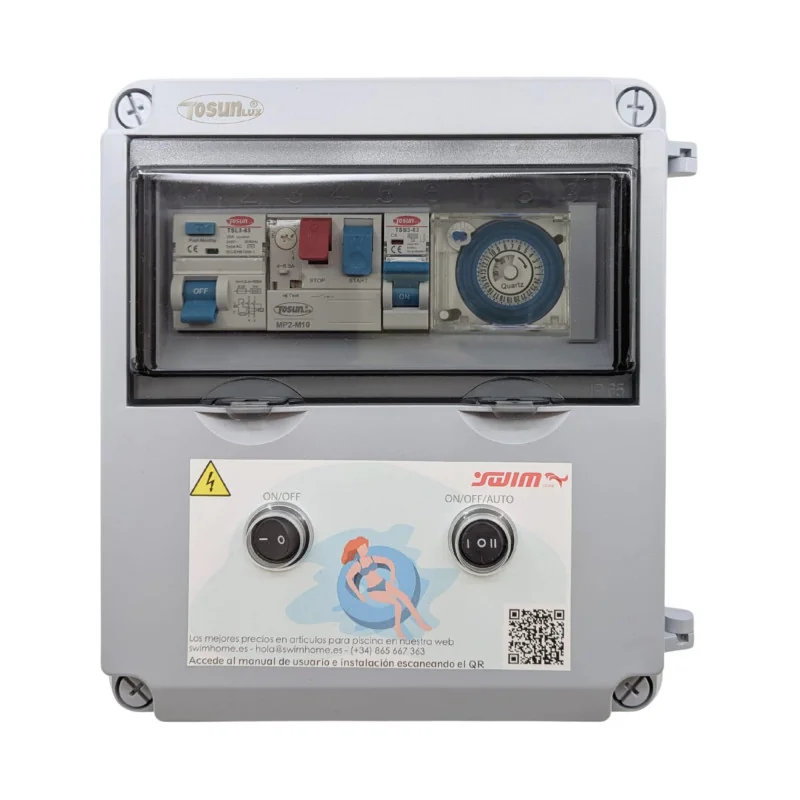 Tableau électrique de base pour piscine avec transformateur 50W