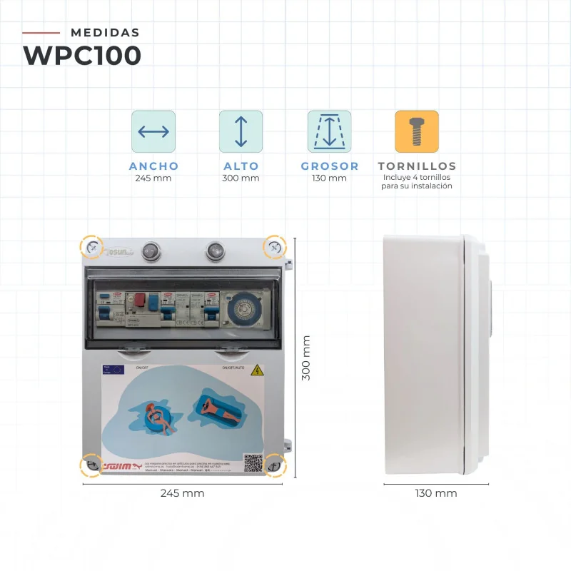 Quadro elétrico para piscina com clorador :: Quadro elétrico para piscina com clorador Swimhome