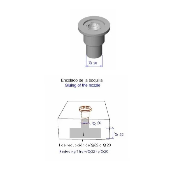 Instalación de boquilla de masaje