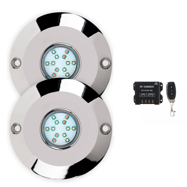 Pack 2 led pool lights 60W white light with remote control