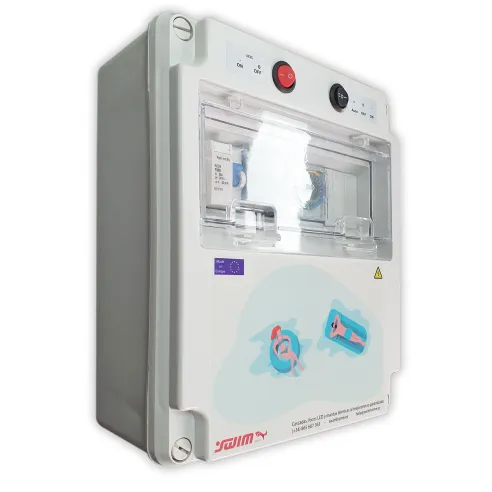 Cuadro eléctrico para piscina con transformador y Contactor para motor apto para Clorador