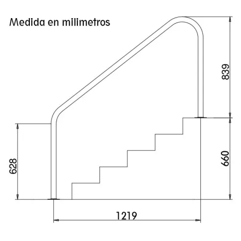 Swimming pool railing 1219 mm - 2