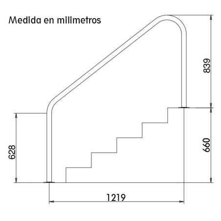 Balaustrada para piscina 1219 mm - 2