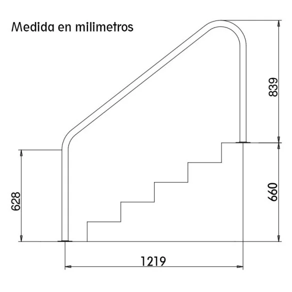 Balaustrada para piscina 1219 mm - 2