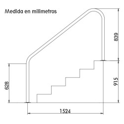Baranda 5 peldaños para piscina 2
