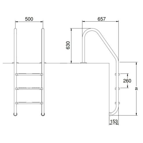 Escalera para piscina agua salada