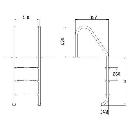 Salt water pool ladder
