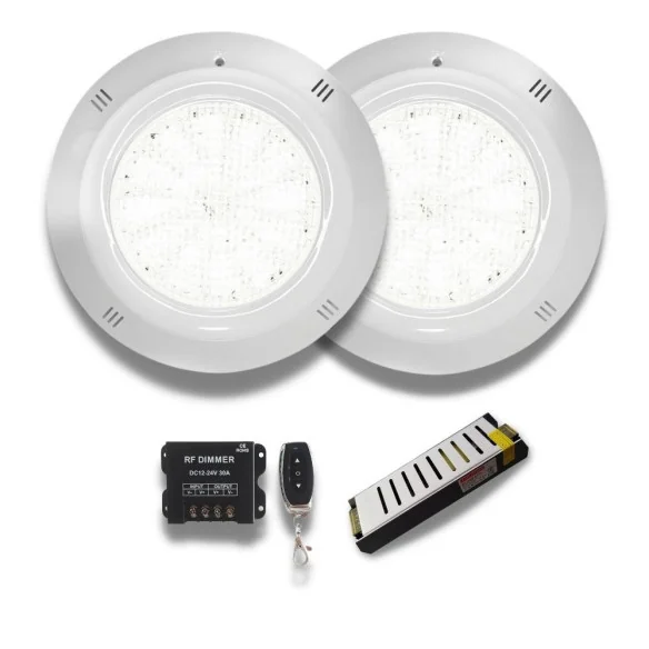Pack 2 Spotlights Gama Basic LED White 35W 12V AC/DC for swimming pool with Power Supply and Remote Control - 1