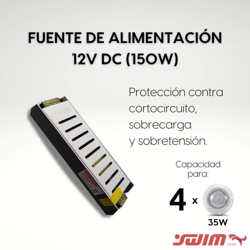 Pack 2 Basic Range LED RGB Spotlights with 4-wire cable 35W 12V AC/DC for swimming pool with Power Supply - 2